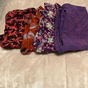Lularoe leggings cotton 3 bird patterns 1 polka dots only worn once